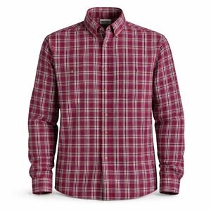 Wrangler Plaid‎ Shirt 2X Cotton Poly Western Rugged Workwear Gorpcore Burgundy